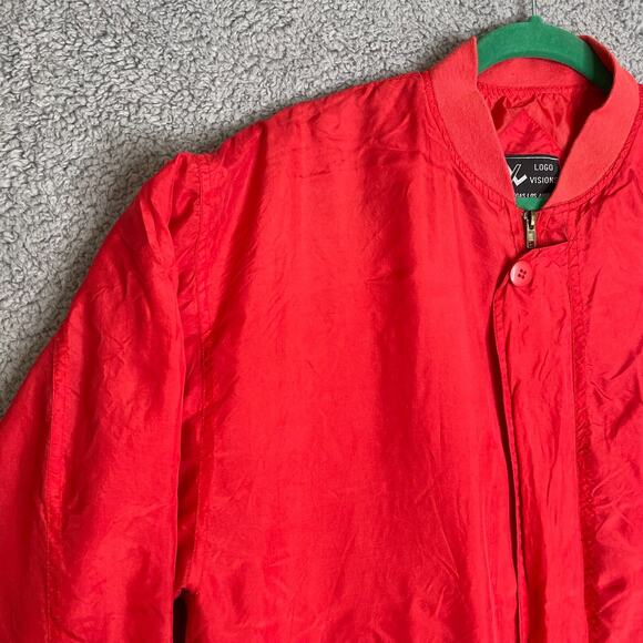 Vintage Hawaii Jacket Mens Medium Red Aloha Full Zip Lightweight Windbreaker - Picture 6 of 13